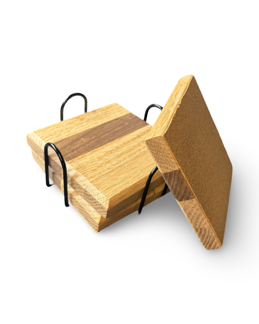 Oak Coaster Set